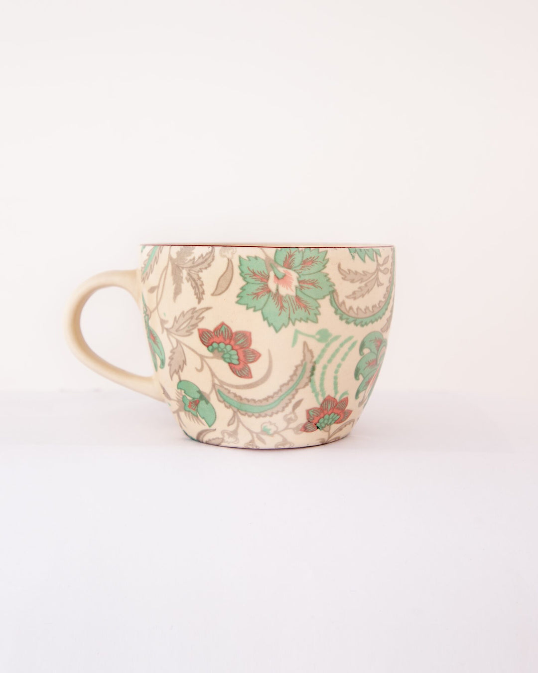 Sage Rose Floral Hand-Painted Ceramic Cup by Modus & Mood