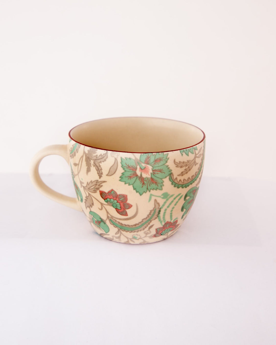 Sage Rose Floral Hand-Painted Ceramic Cup - view 2 of 3