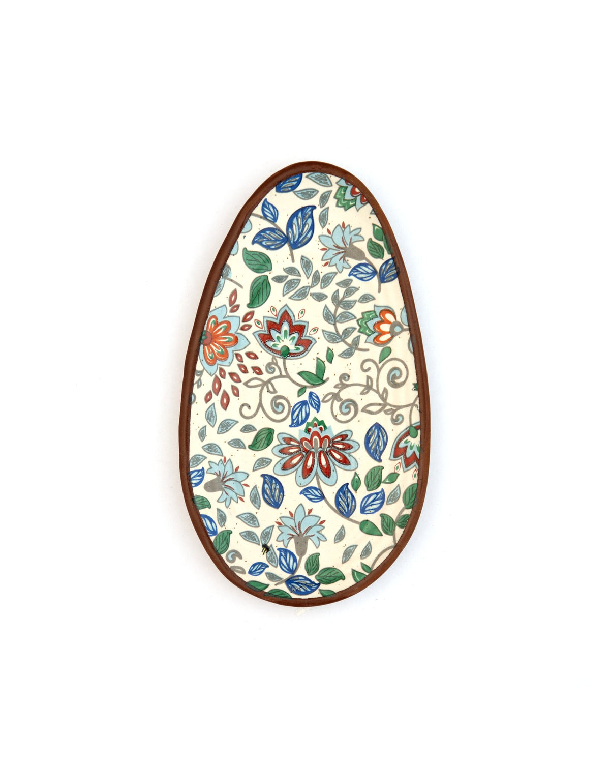 Floral Oval Snacks Plate - Blue Meadow by Modus & Mood