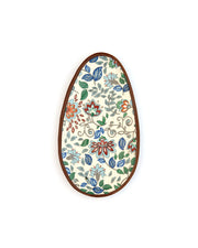 Floral Oval Snacks Plate - Blue Meadow