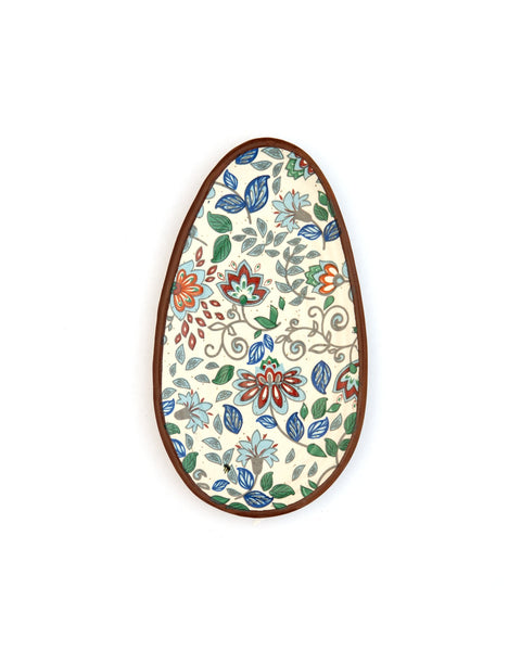Floral Oval Snacks Plate - Blue Meadow