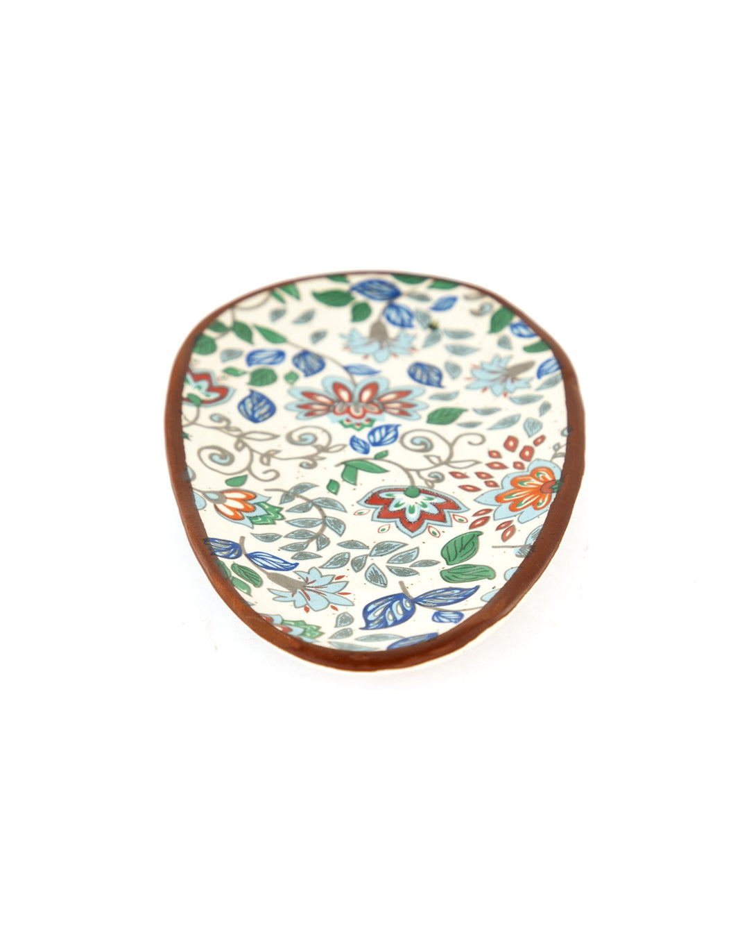 Floral Oval Snacks Plate - Blue Meadow - view 2 of 2