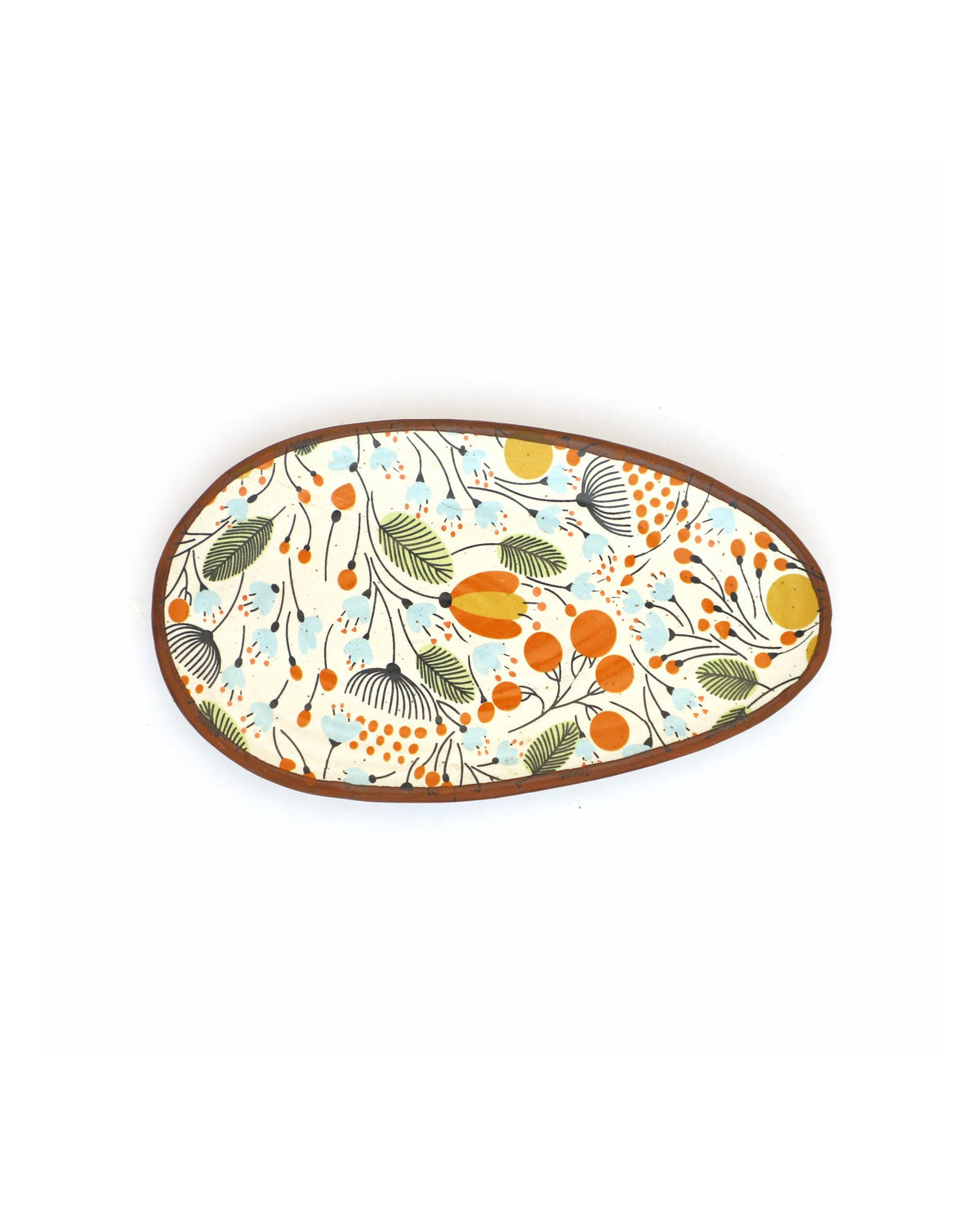 Floral Oval Snacks Plate - Marigold by Modus & Mood