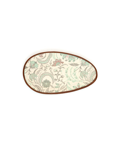Floral Oval Snacks Plate - Sage Green by Modus & Mood