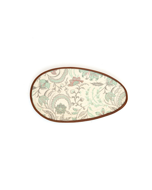 Floral Oval Snacks Plate - Sage Green by Modus & Mood