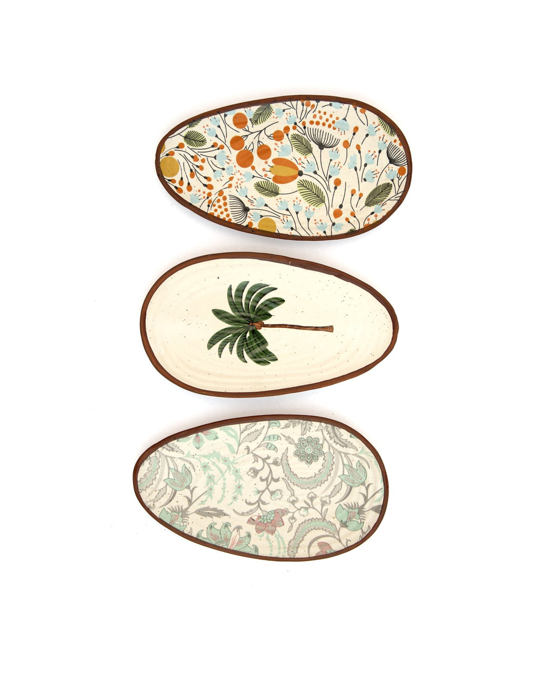 Floral Oval Snacks Plate - Sage Green - view 3 of 3