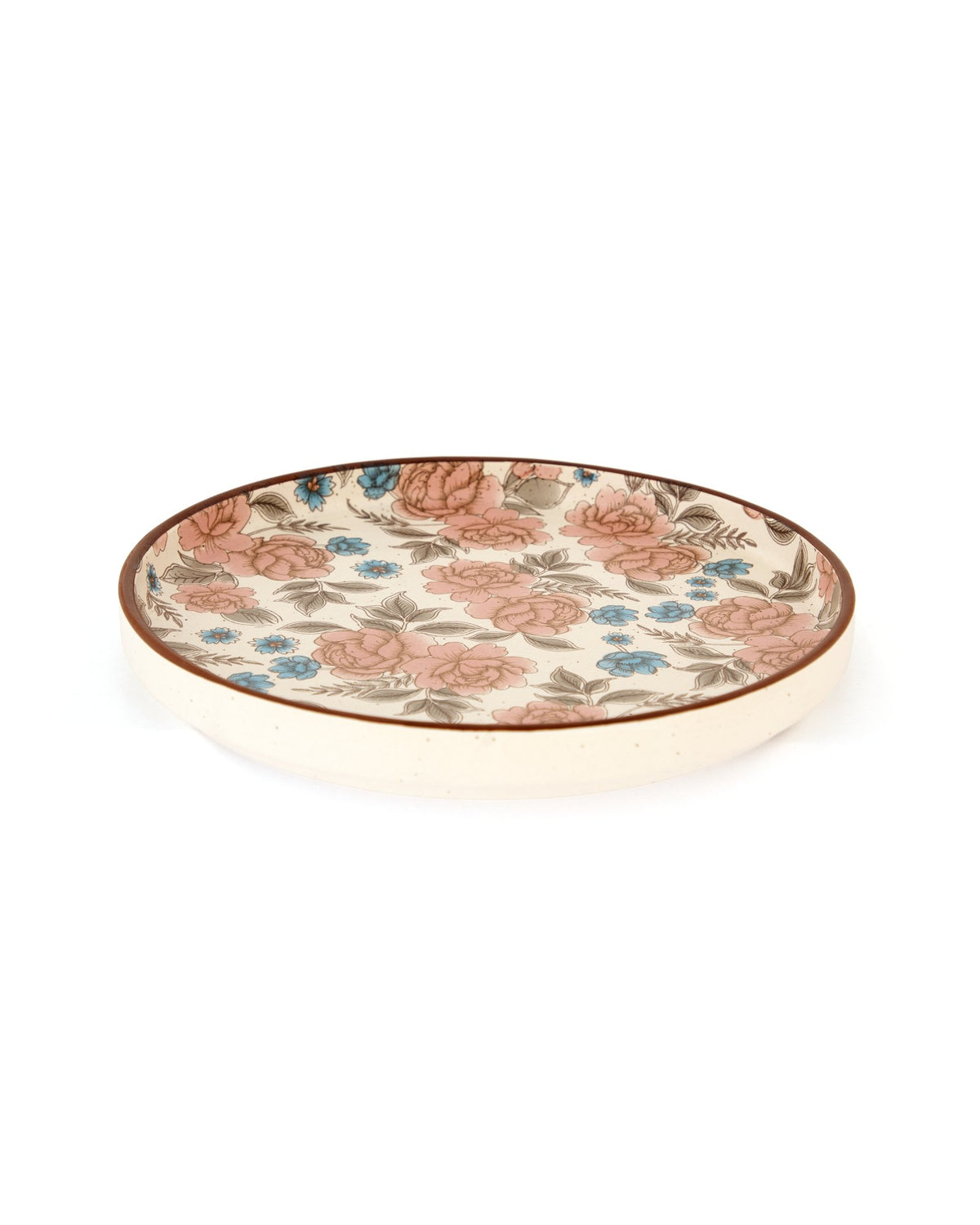 Floral Pattern Ceramic Dinner Plate - Rose - view 3 of 3