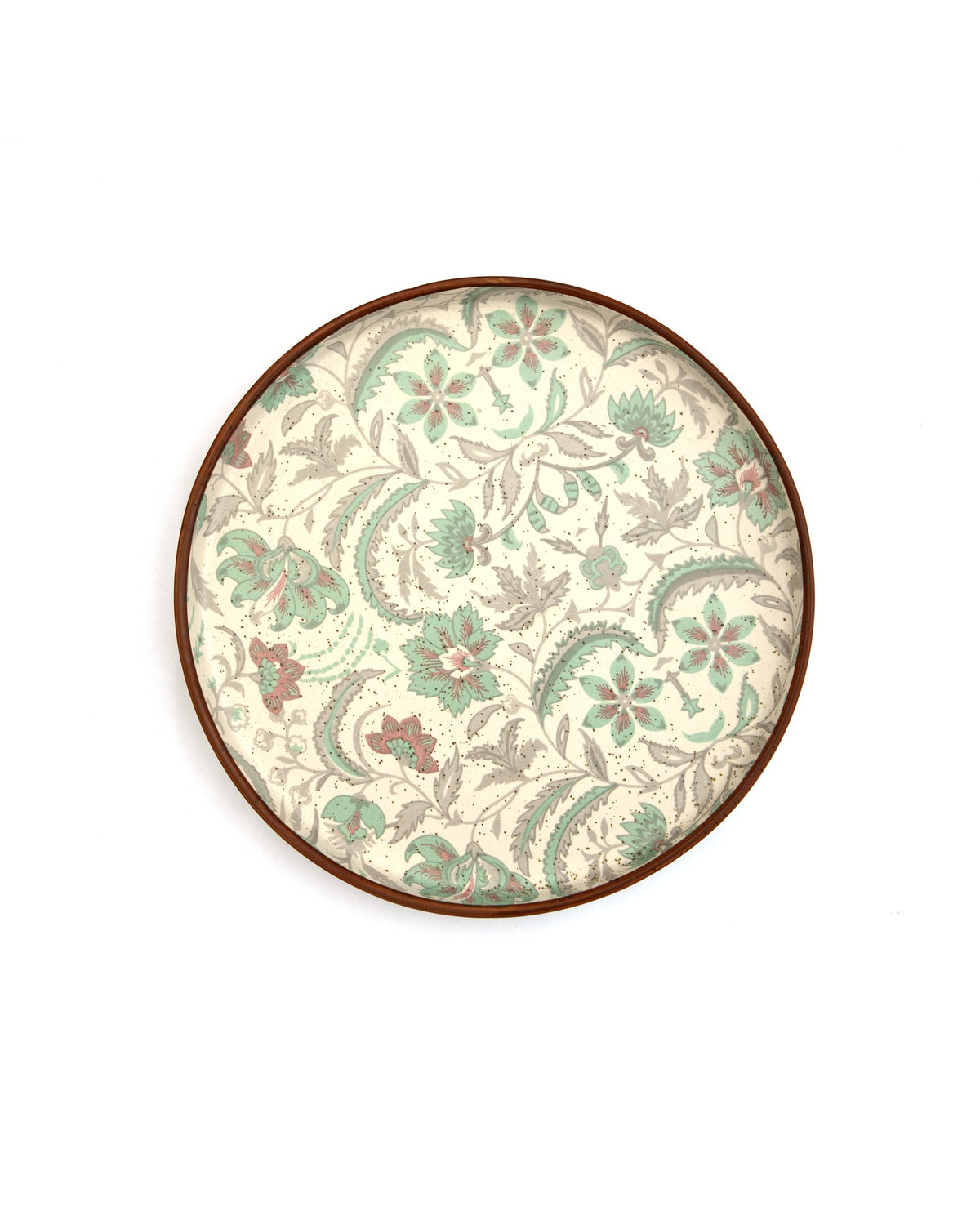 Floral Pattern Ceramic Dinner Plate - Sage Green by Modus & Mood