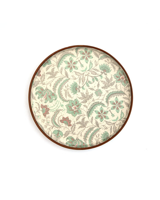 Floral Pattern Ceramic Dinner Plate - Sage Green by Modus & Mood