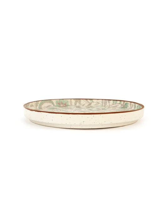 Floral Pattern Ceramic Dinner Plate - Sage Green - view 2 of 3