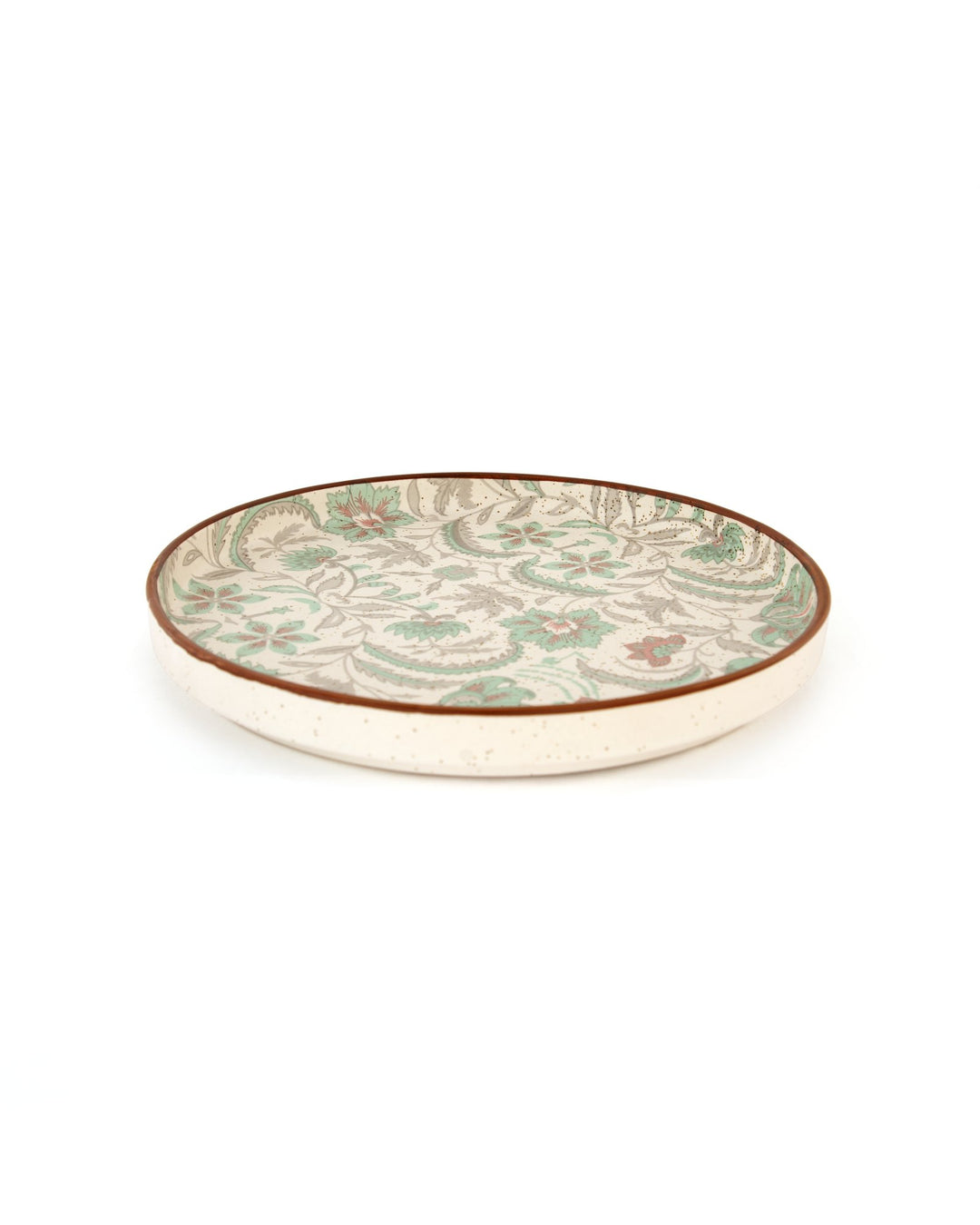 Floral Pattern Ceramic Dinner Plate - Sage Green - view 3 of 3