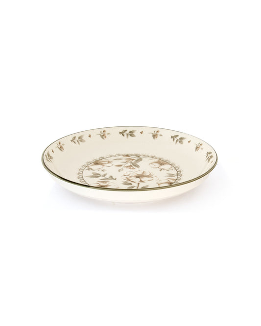 Floral Rim Ceramic Dinner Plate - Sepia, Large - view 4 of 4