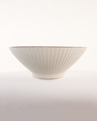 Fluted Ceramic Salad Bowl - Blue Rim - view 2 of 4