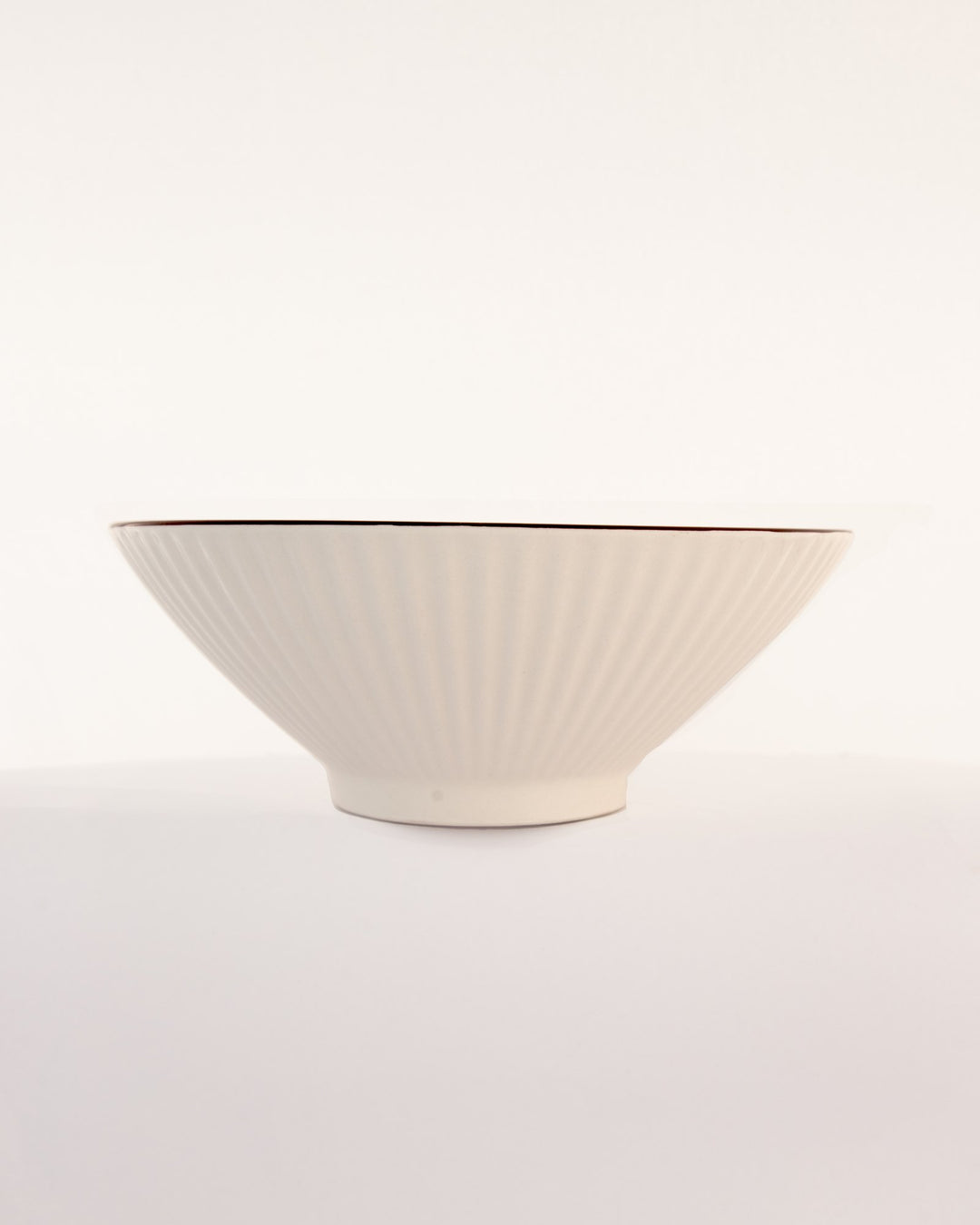 Fluted Ceramic Salad Bowl - Blue Rim - view 4 of 4