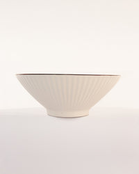 Fluted Ceramic Salad Bowl - Blue Rim - view 4 of 4