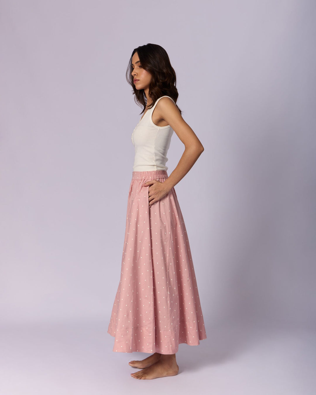 Women's Full Circle Cotton Skirt - Blush Pink - view 2 of 3