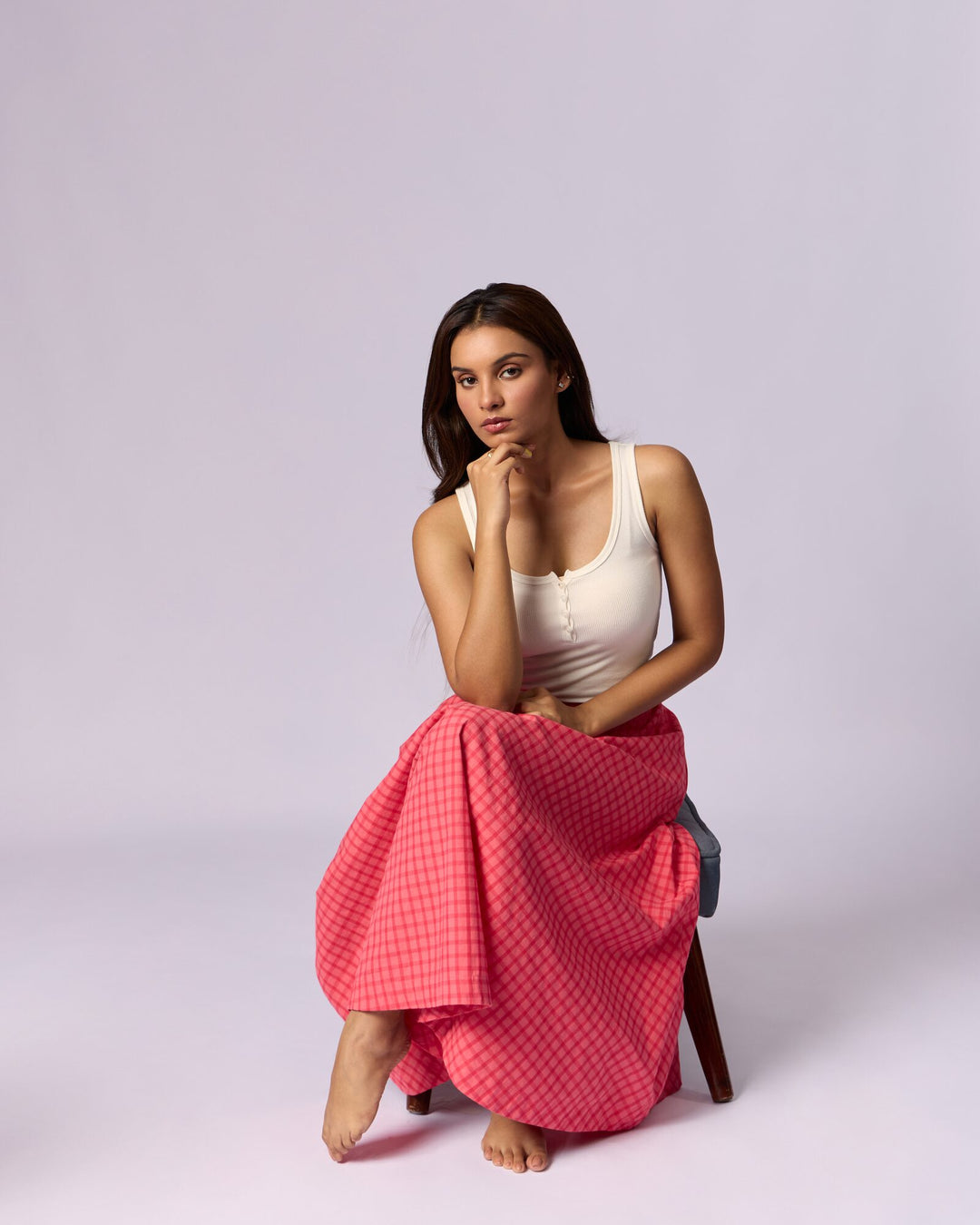 Women's Full Circle Cotton Skirt - Watermelon Pink - view 3 of 5