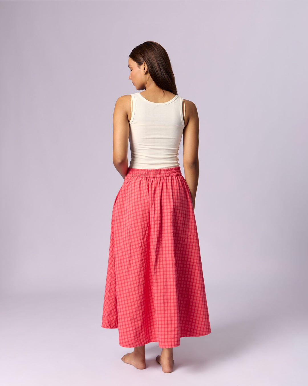 Women's Full Circle Cotton Skirt - Watermelon Pink - view 5 of 5