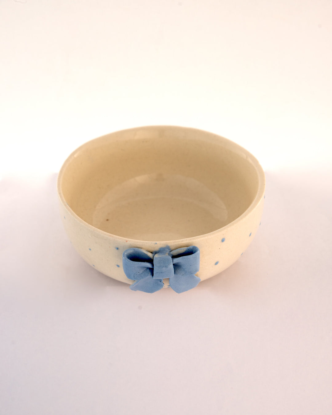 Sculpted Bow Ceramic Bowl - Blue - view 3 of 4