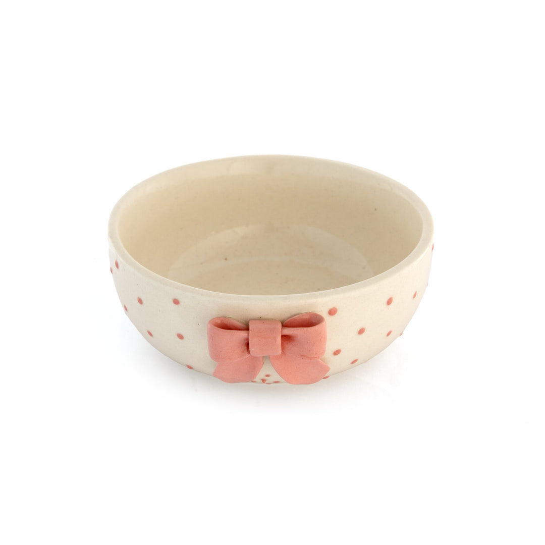 Sculpted Bow Ceramic Bowl - Pink - view 3 of 5