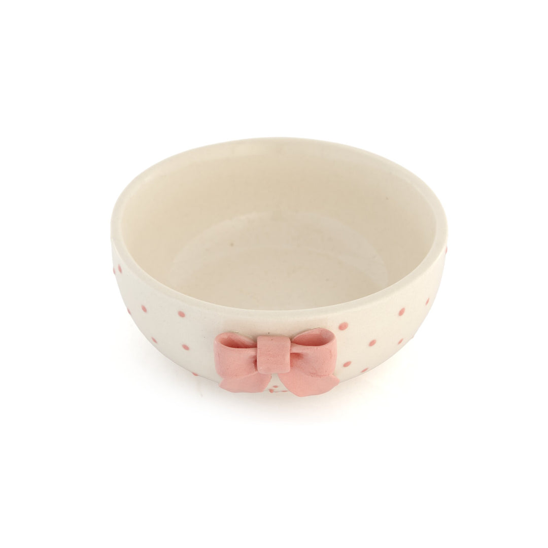 Sculpted Bow Ceramic Bowl - Pink - view 4 of 5