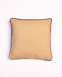 Gingham Check Cotton Cushion Cover - Ochre Yellow by Modus & Mood