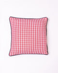 Gingham Check Cotton Cushion Cover - Rose Pink