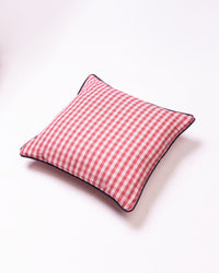 Gingham Check Cotton Cushion Cover - Rose Pink - view 2 of 3