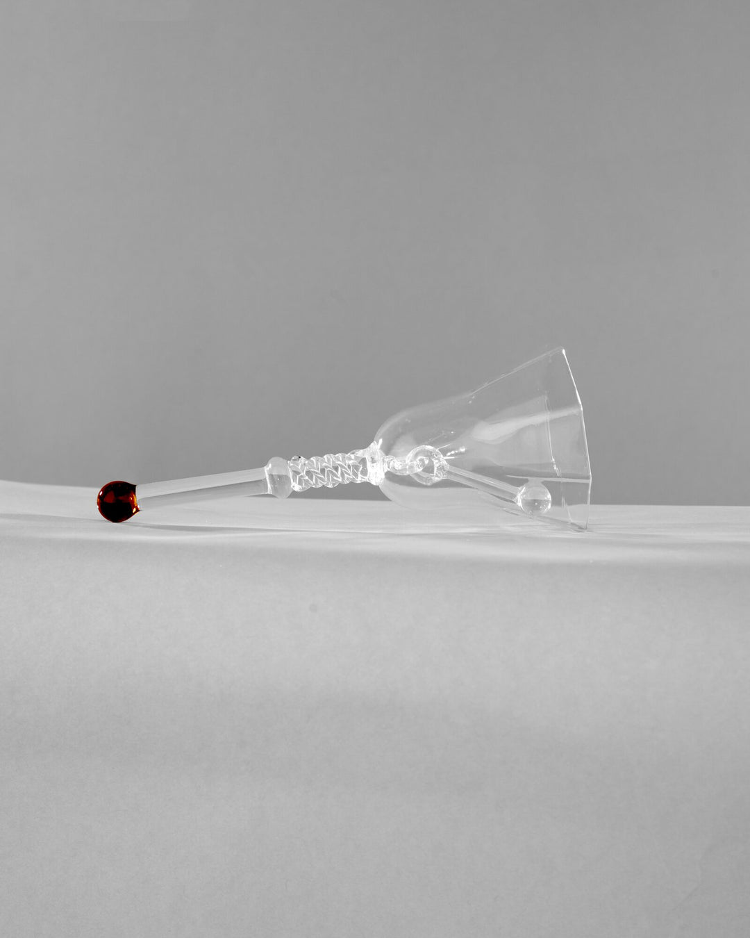 Twisted Hand-Blown Glass Bell - Ruby - view 2 of 3
