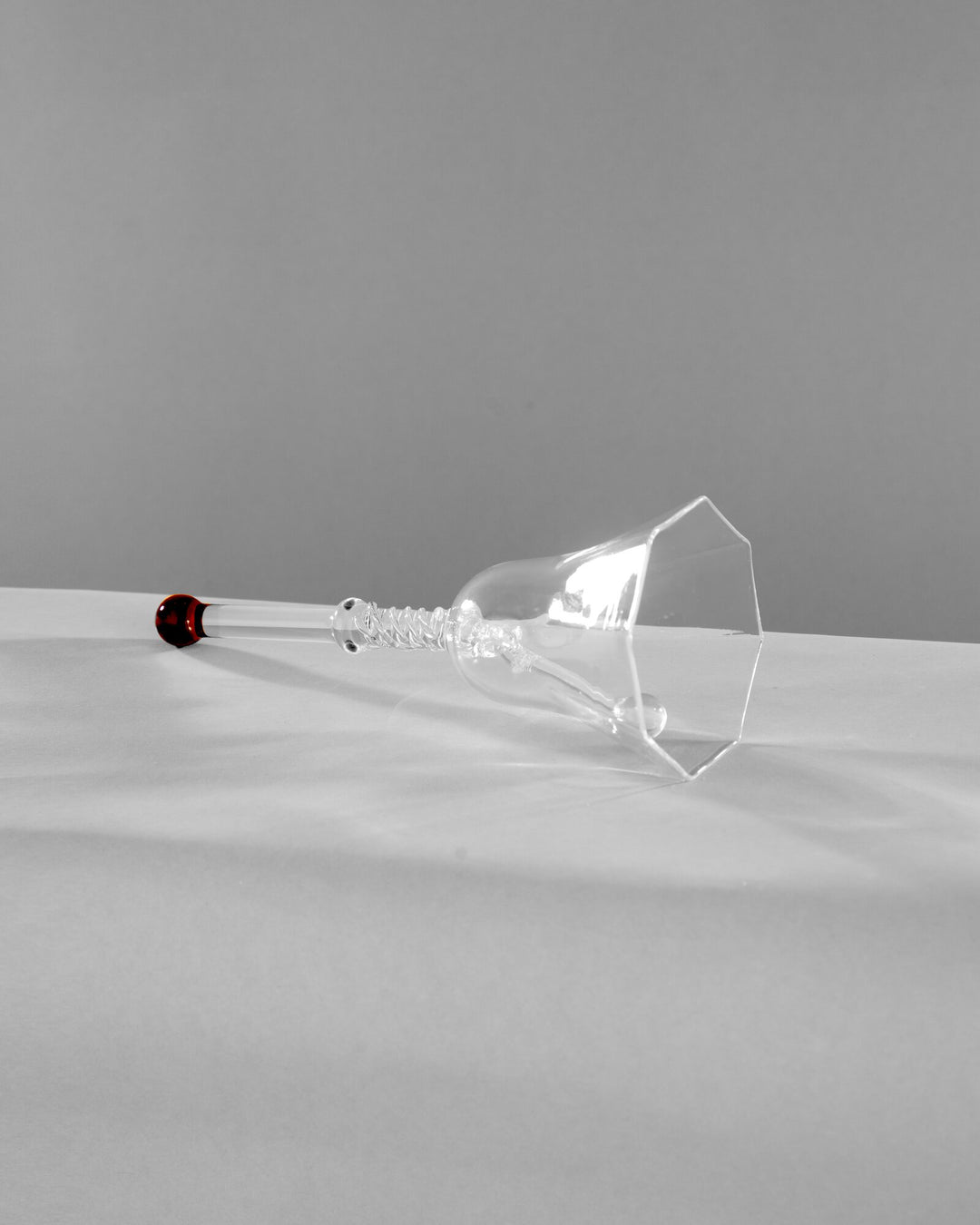Twisted Hand-Blown Glass Bell - Ruby - view 3 of 3