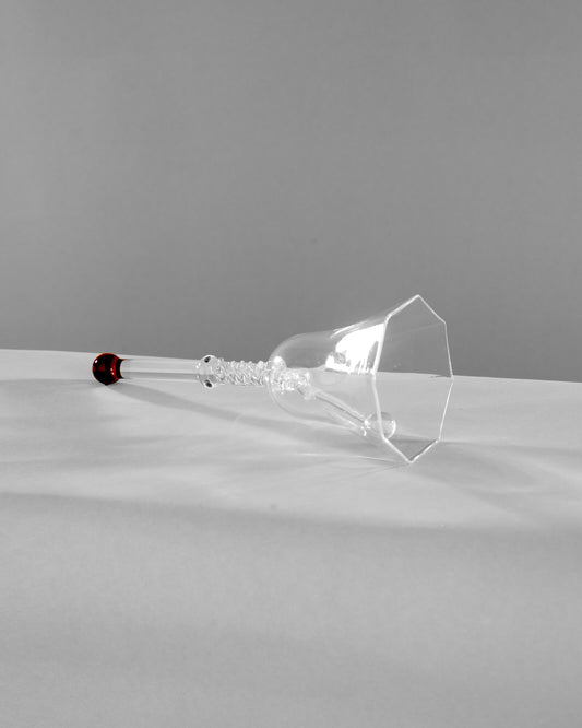Twisted Hand-Blown Glass Bell - Ruby - view 3 of 3