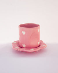 Gulabi Heart Ceramic Cup & Saucer Set - Pink - view 2 of 4