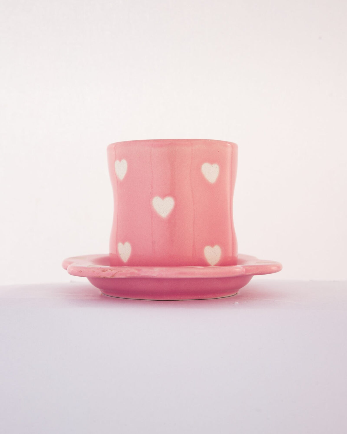 Gulabi Heart Ceramic Cup & Saucer Set - Pink - view 4 of 4