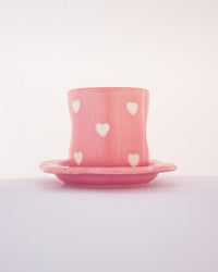 Gulabi Heart Ceramic Cup & Saucer Set - Pink - view 4 of 4