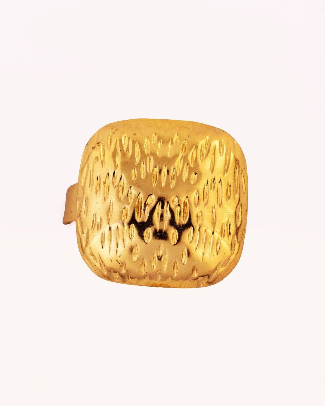 Hammered Anti-Tarnish Signet Ring - view 2 of 5