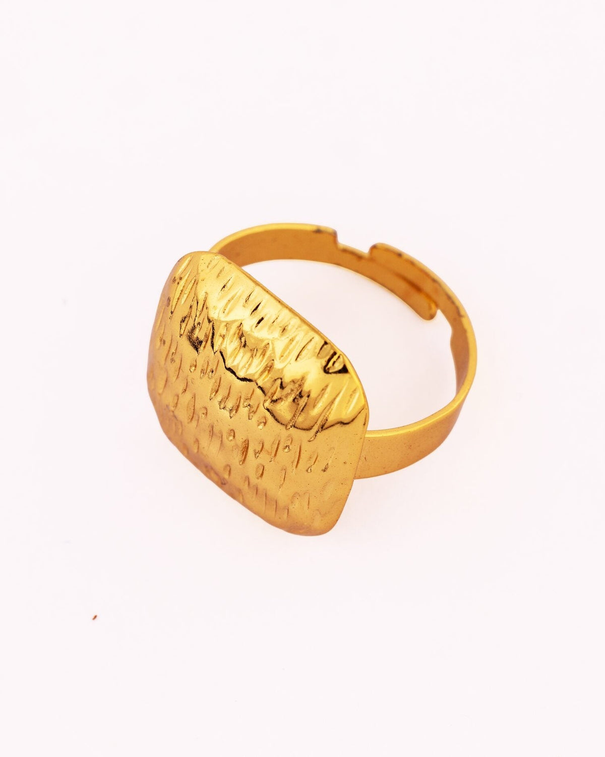 Hammered Anti-Tarnish Signet Ring - view 3 of 5