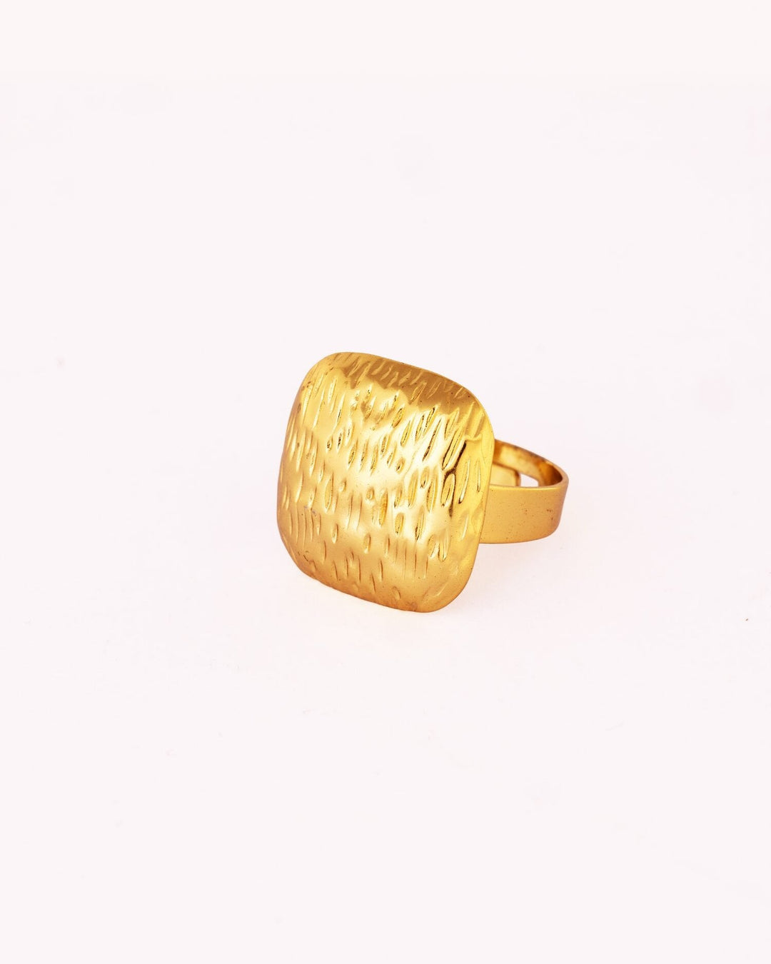 Hammered Anti-Tarnish Signet Ring - view 4 of 5