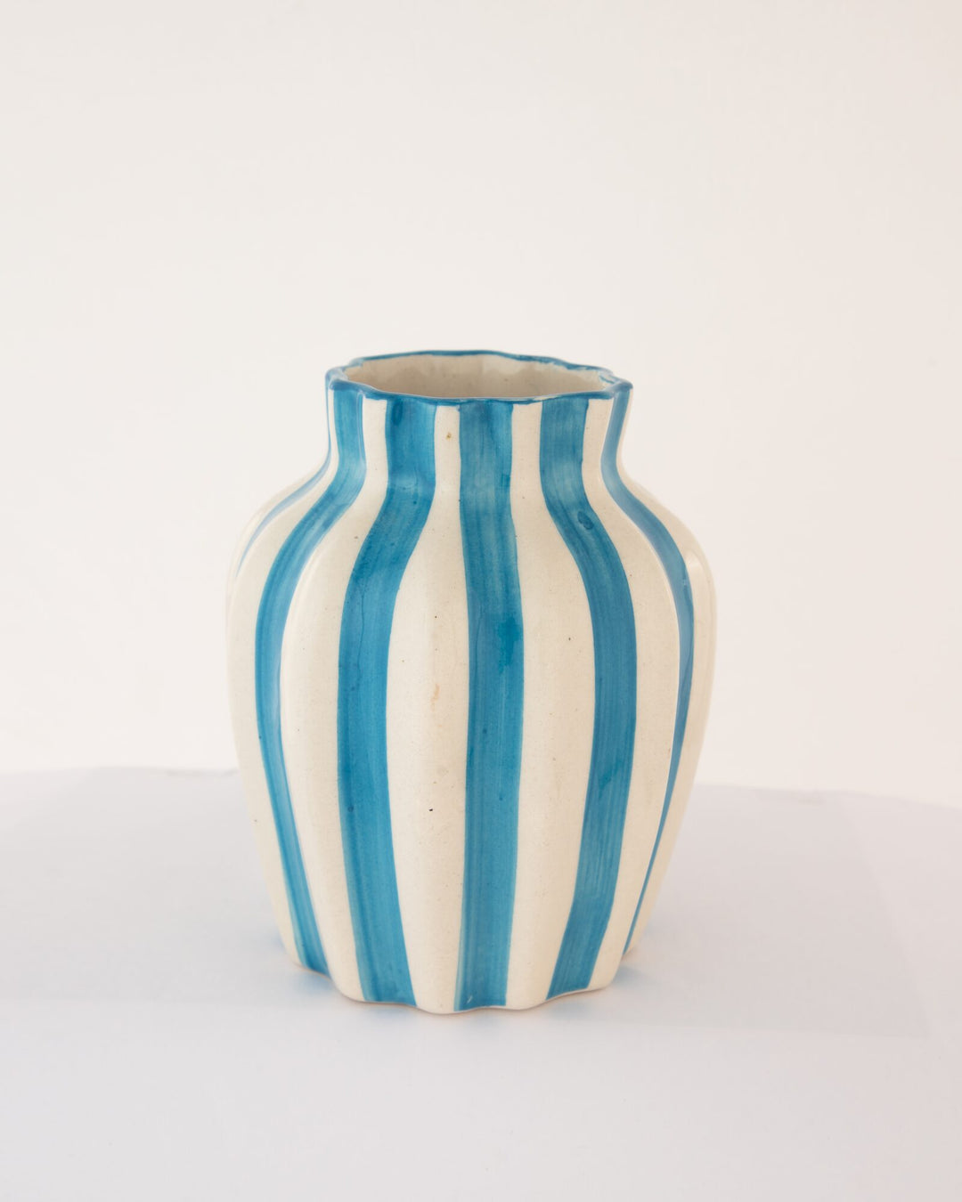 Leher Striped Hand-Painted Ceramic Vase - Cobalt - view 2 of 3