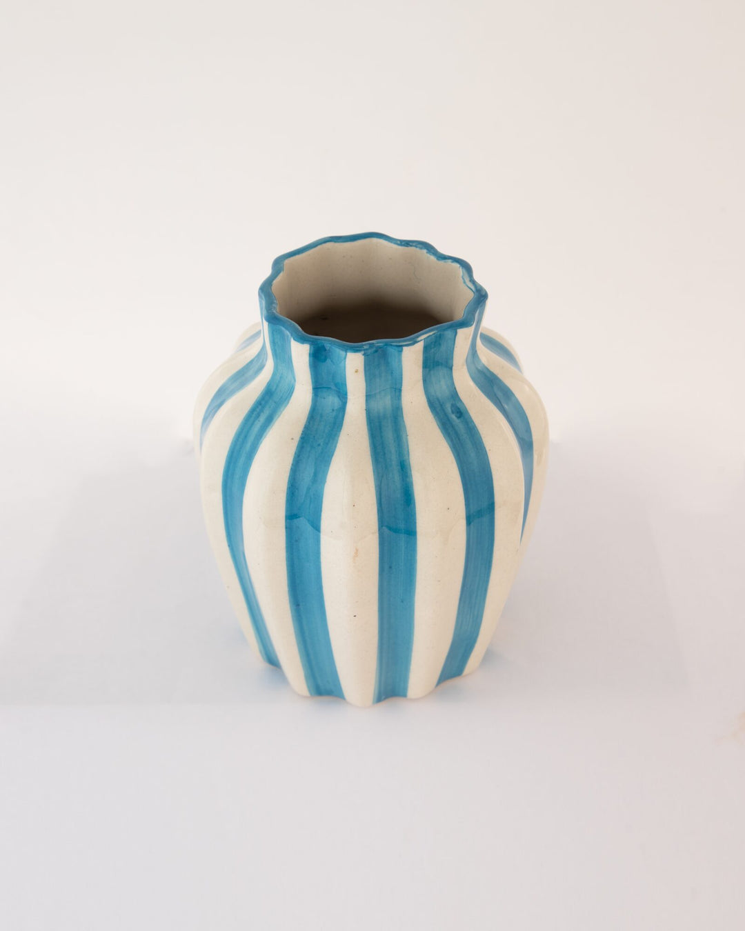 Leher Striped Hand-Painted Ceramic Vase - Cobalt - view 3 of 3