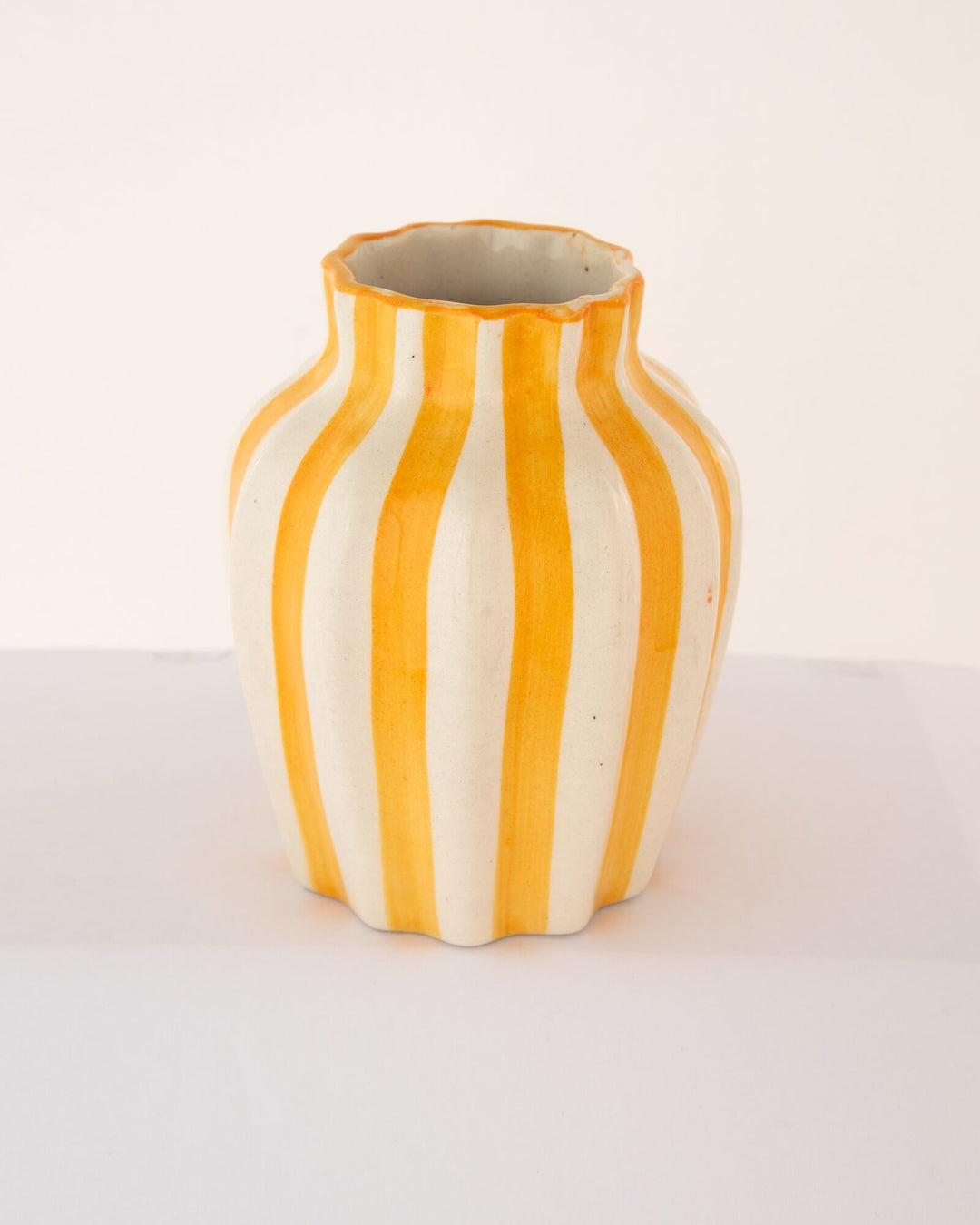 Leher Striped Hand-Painted Ceramic Vase - Marigold Yellow - view 2 of 3