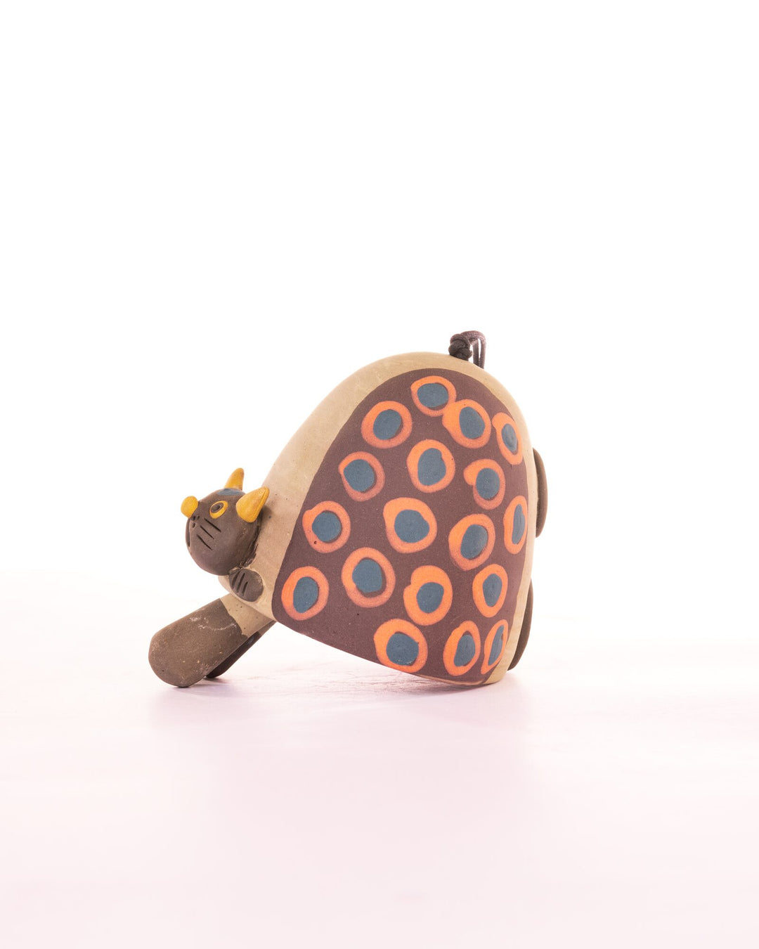 Cat Nerikomi Ceramic Bell Hanging - Rust Rings - view 2 of 4