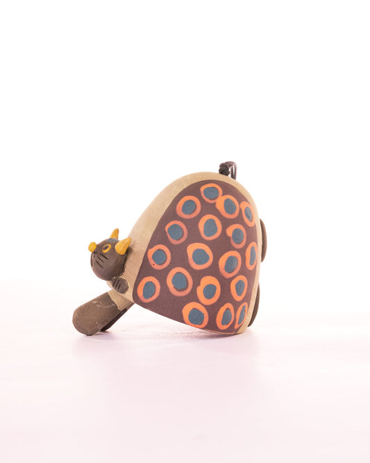 Cat Nerikomi Ceramic Bell Hanging - Rust Rings - view 2 of 4