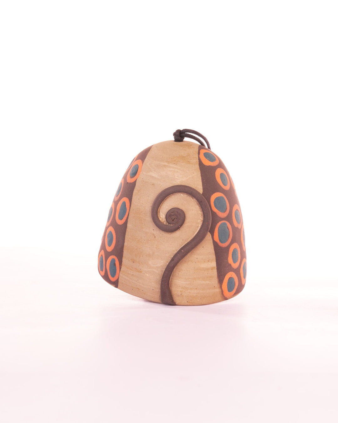 Cat Nerikomi Ceramic Bell Hanging - Rust Rings - view 3 of 4