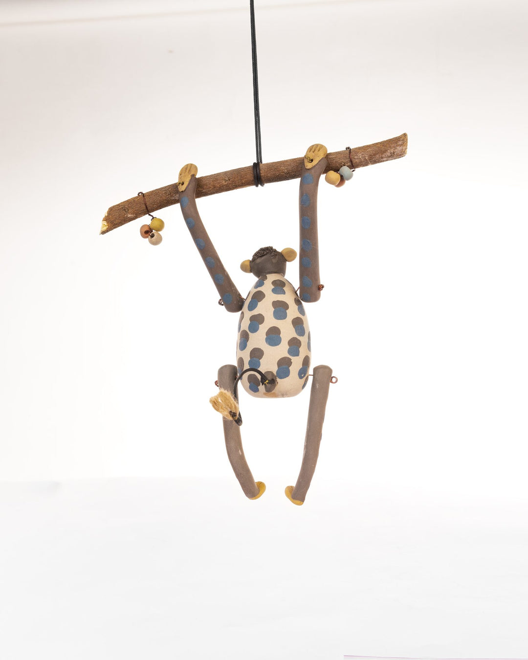 Branch Swing Nerikomi Ceramic Monkey Hanging - view 3 of 3