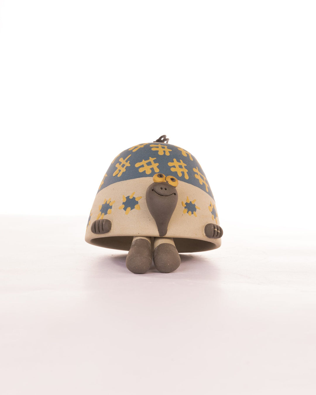 Turtle Nerikomi Ceramic Bell Hanging - Blue Floral by Modus & Mood