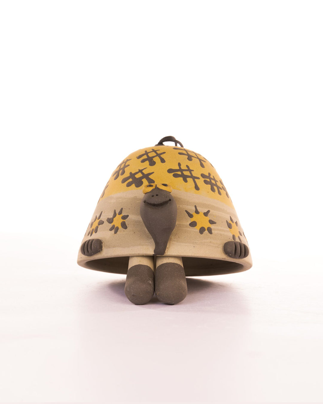 Turtle Nerikomi Ceramic Bell Hanging - Ochre Floral by Modus & Mood