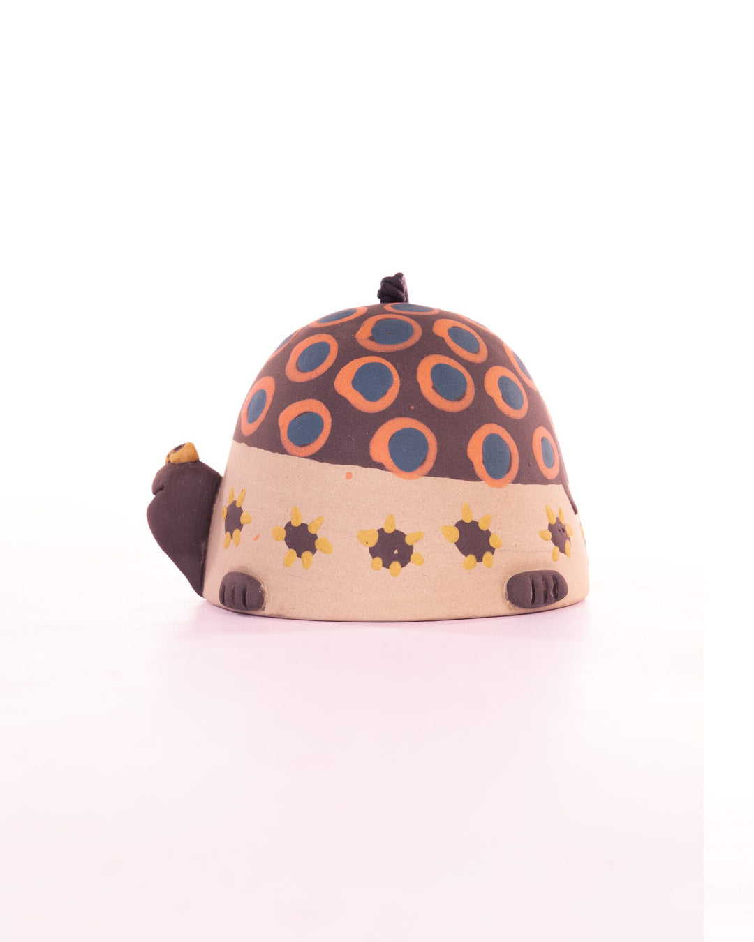 Turtle Nerikomi Ceramic Bell Hanging - Rust Rings - view 2 of 4
