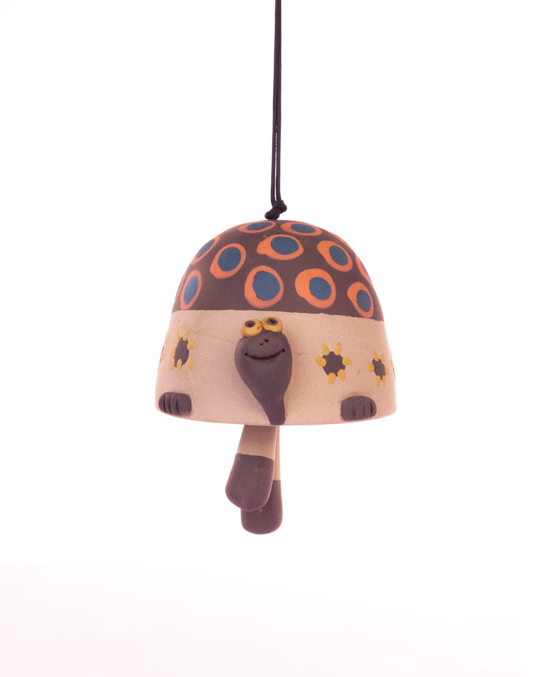 Turtle Nerikomi Ceramic Bell Hanging - Rust Rings - view 4 of 4