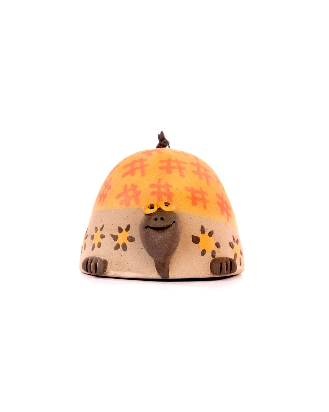 Turtle Nerikomi Ceramic Bell Hanging - Sunset Orange by Modus & Mood