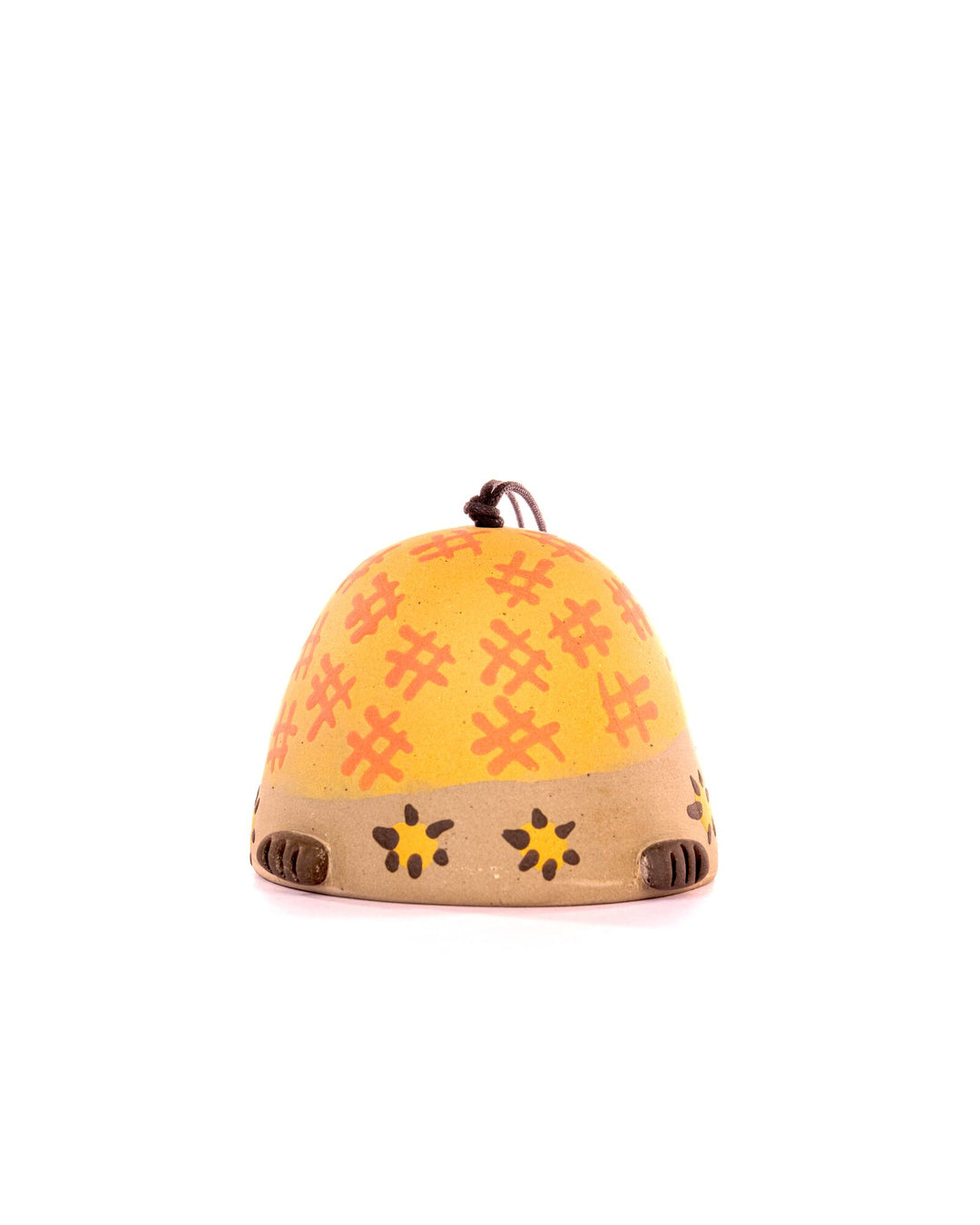 Turtle Nerikomi Ceramic Bell Hanging - Sunset Orange - view 3 of 4